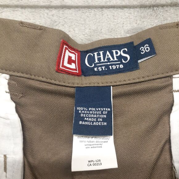 Chaps Men Shorts Brown Classic Flat Front Lightweight Size 36 NWT - Picture 4 of 8